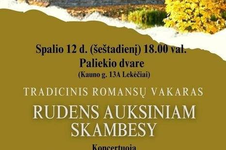 Tradicinis romansų vakaras "Rudens auksiniam skambesy"